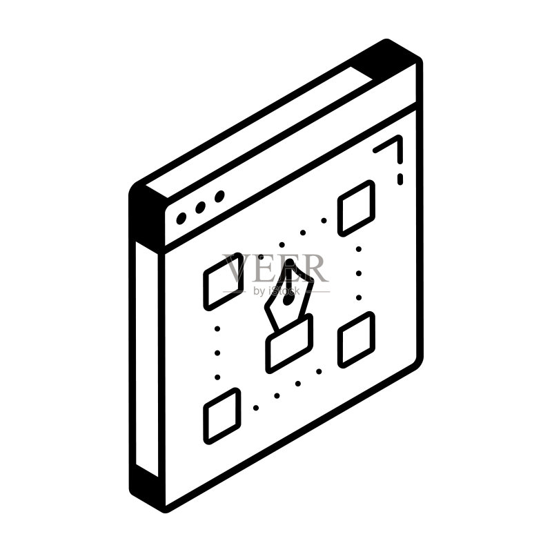 现代线条钢笔工具图标图标素材
