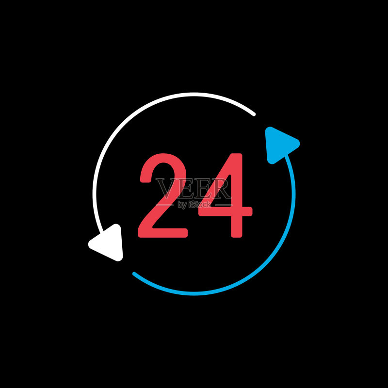 24小时服务图标图标素材