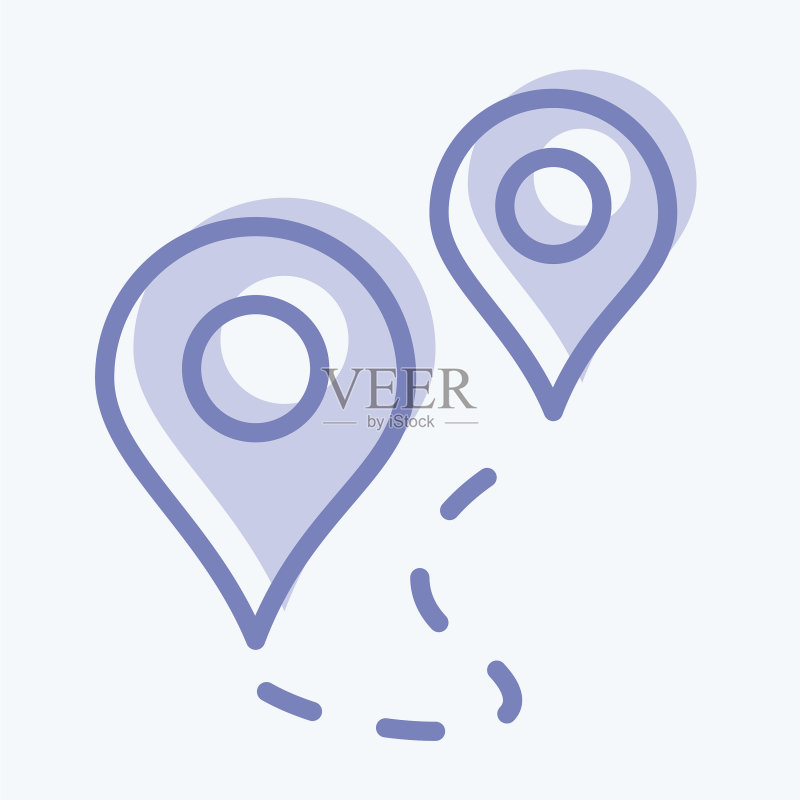 教育路线双色图标图标素材