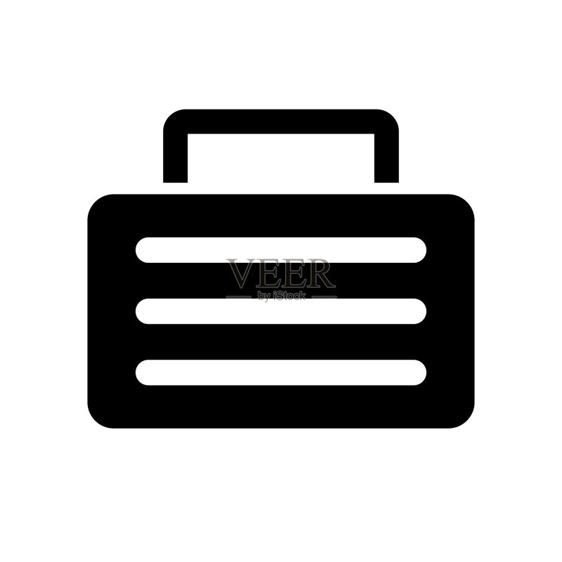 公文包轮廓图标:行李,矢量图标素材