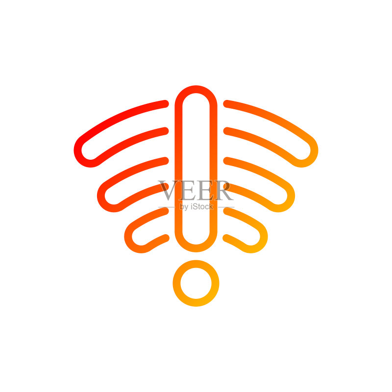 无网络连接像素完美渐变线性矢量图标图标素材