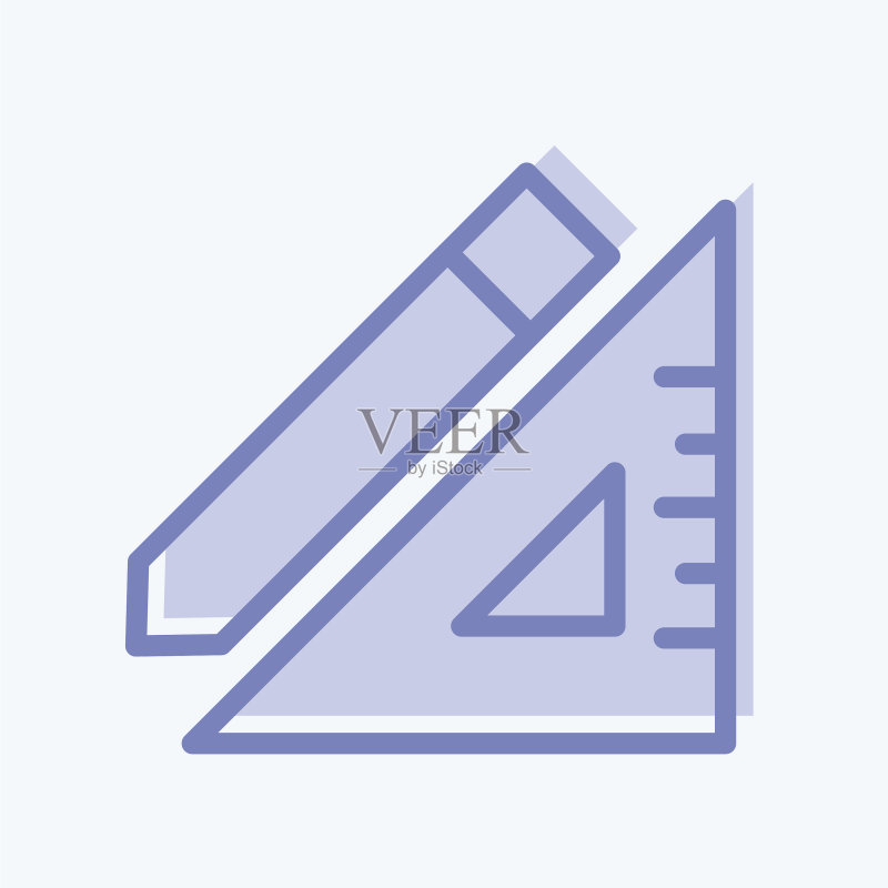 适用于建造的铅笔和尺子图标图标素材