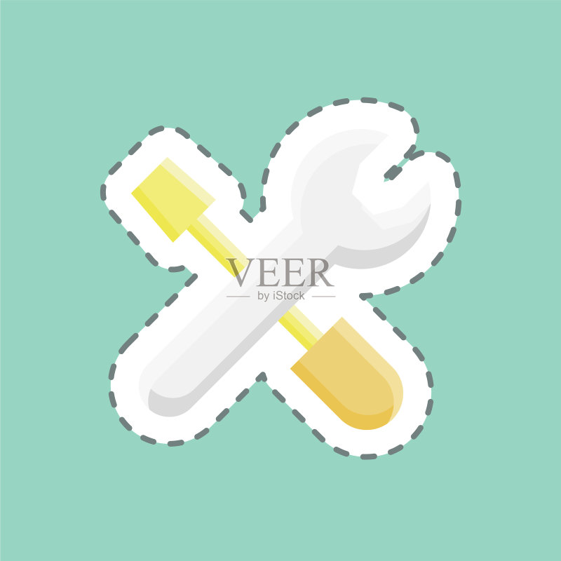 适用于建筑的贴纸线条切割工具图标素材