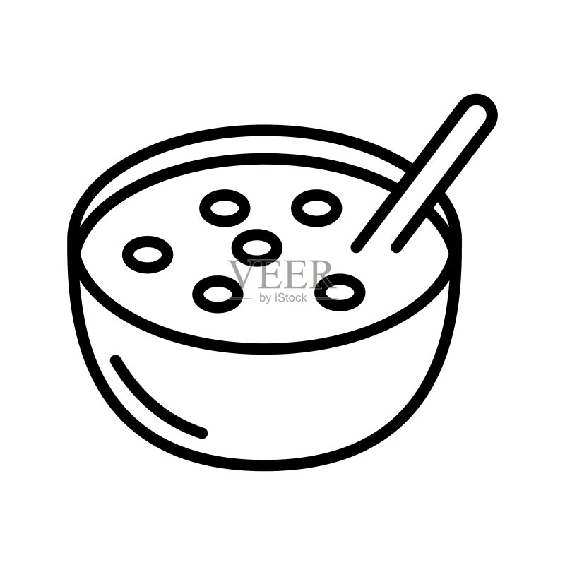 碗里的勺子早餐麦片图标素材