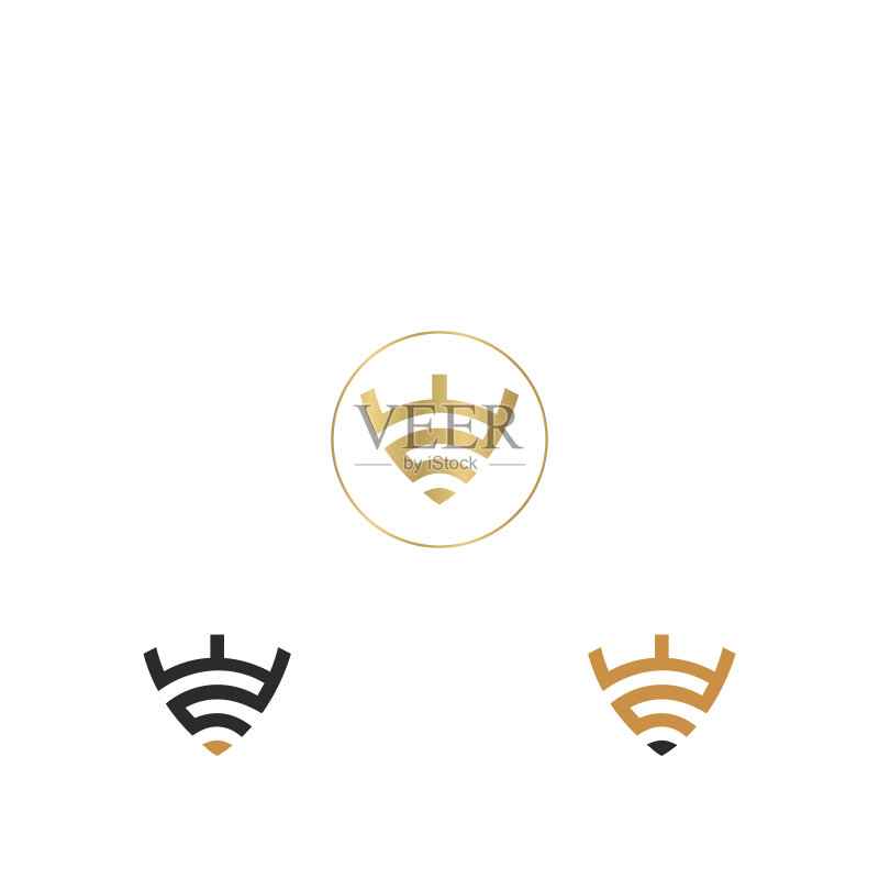 字母缩写标志WZ、ZW、Z和W图标素材