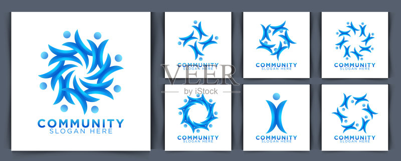 家庭人物logo系列图标素材