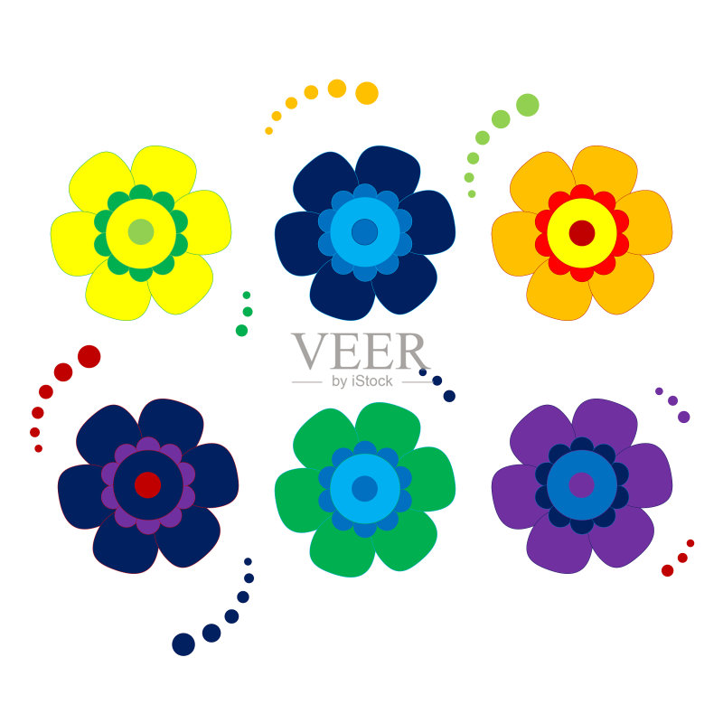 彩色花朵隔离图标素材图标素材