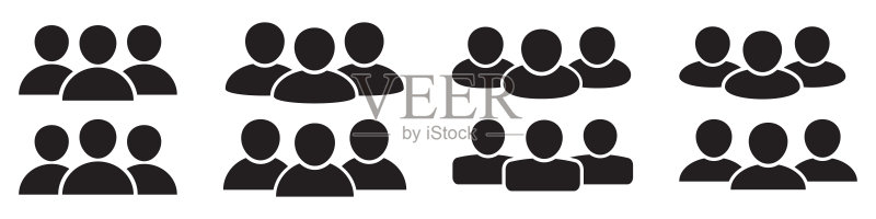 人物图标,群组图标,矢量图图标素材
