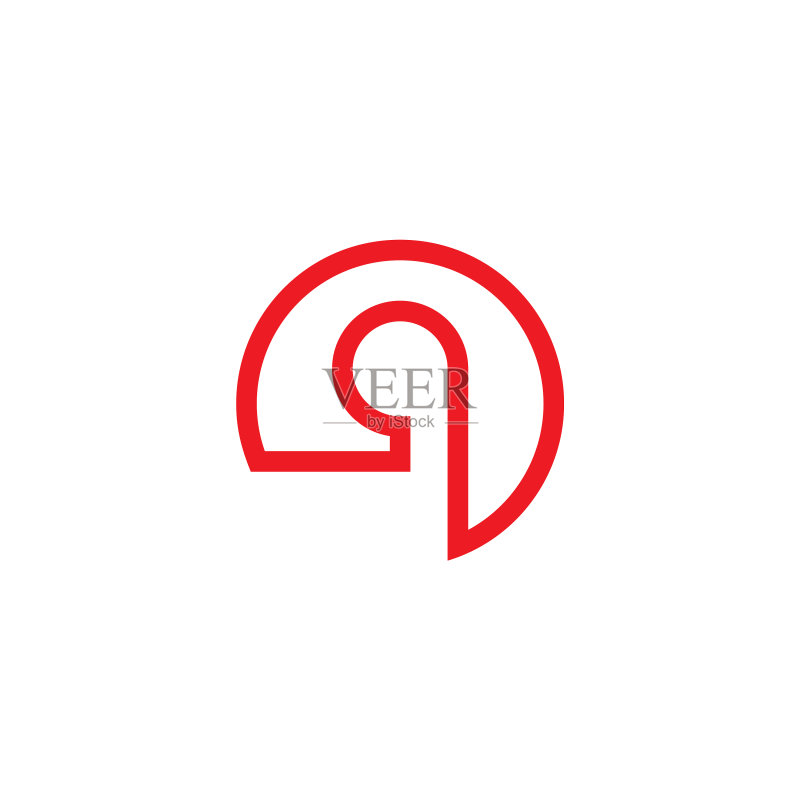 字母Q圆形曲线细线条标志图标素材