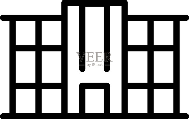 汽车商业建筑图标轮廓现代图标素材