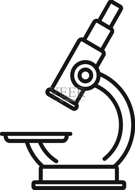 学校显微镜轮廓图标图标素材