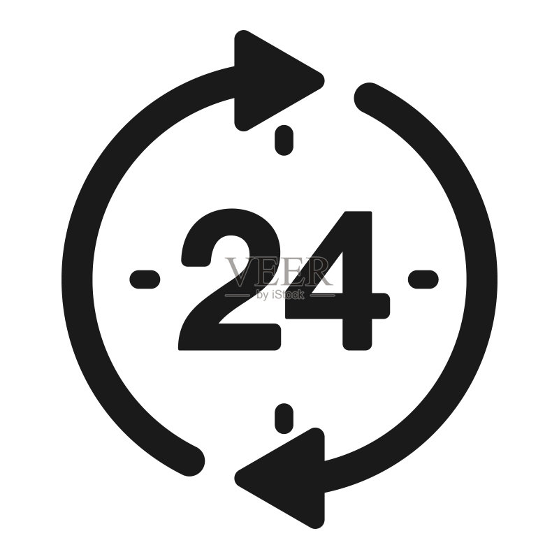 时钟图标:24小时矢量图图标素材