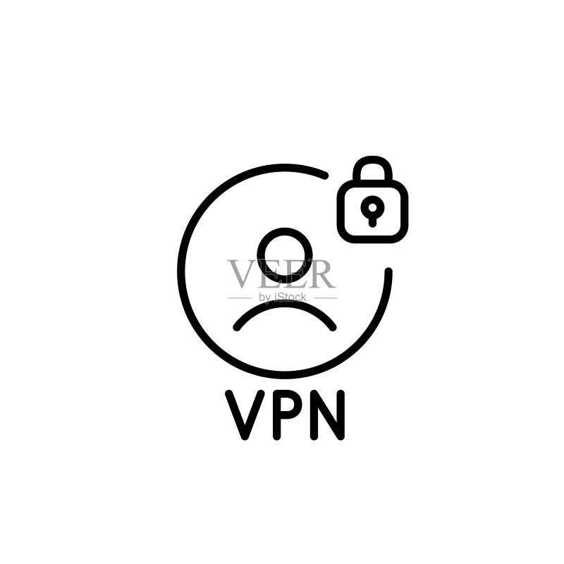安全VPN用户配置文件像素完美可编辑描边图标图标素材