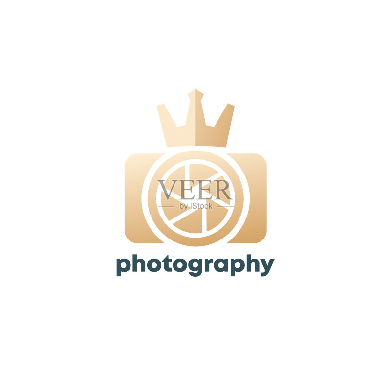 带相机和皇冠的摄影Logo设计图标素材