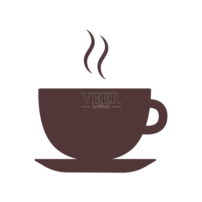 热茶杯图标,一杯热气腾腾的咖啡图标素材