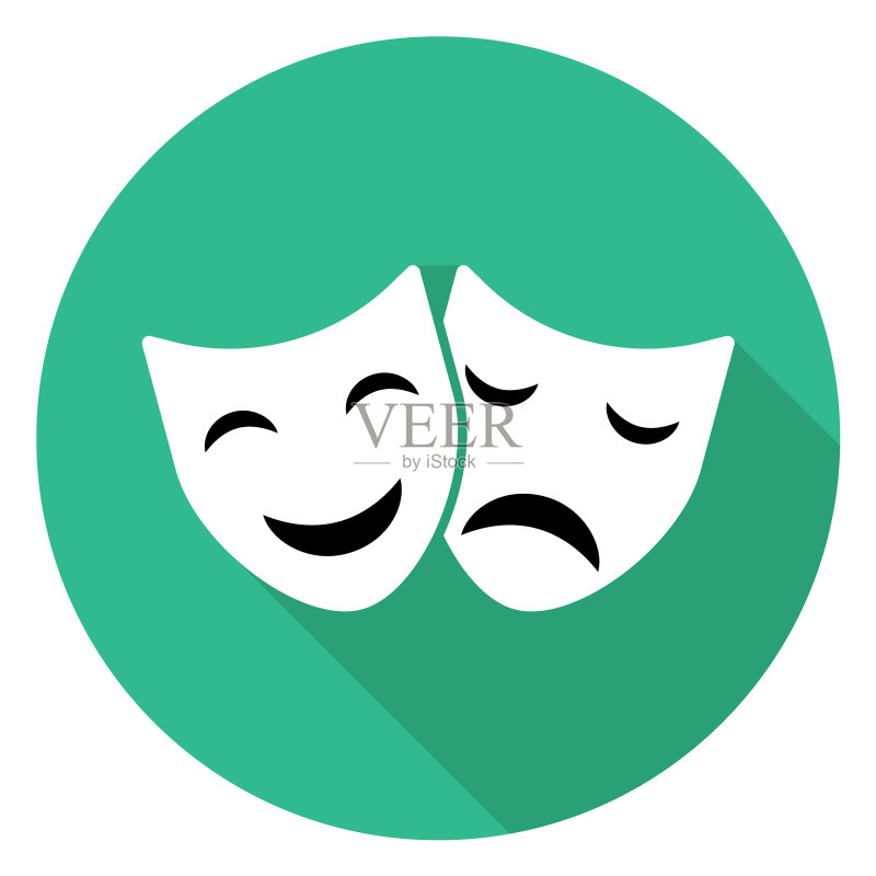 戏剧面具表情图标阴影合集图标素材