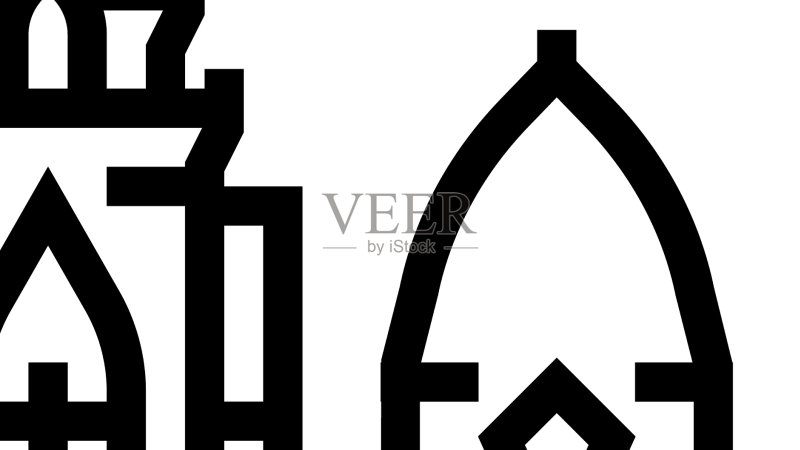 婆那加塔楼线性图标图标素材