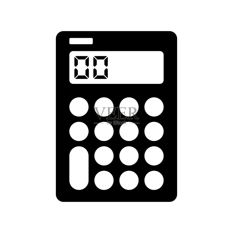 计算器、会计图标。黑色矢量图形。图标素材