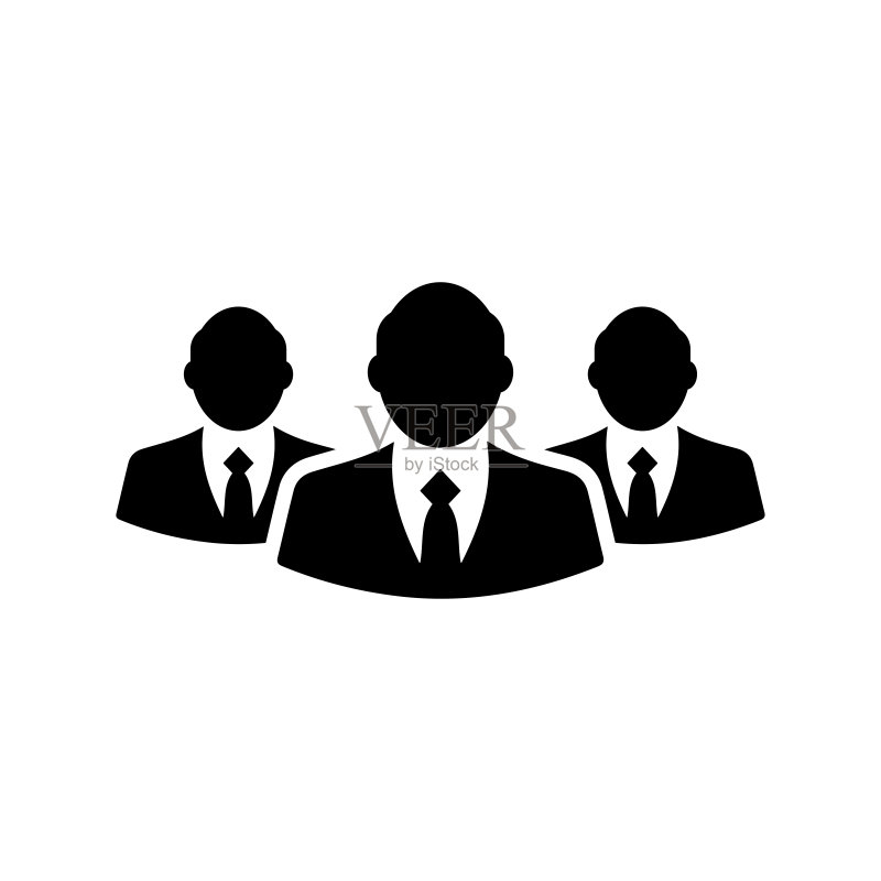 商业、经理、职员图标。黑色矢量图形图标素材