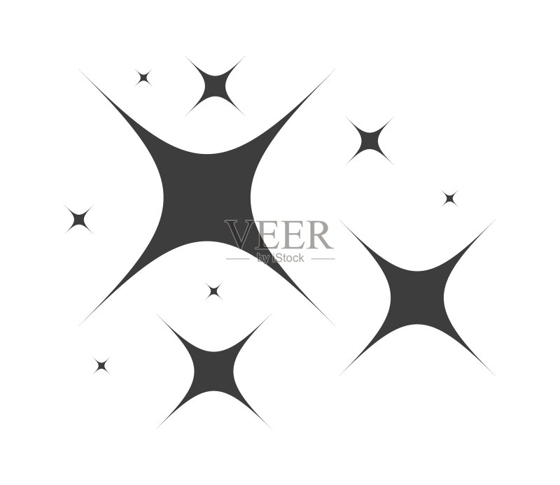 闪耀卡通星星发光图标合集图标素材