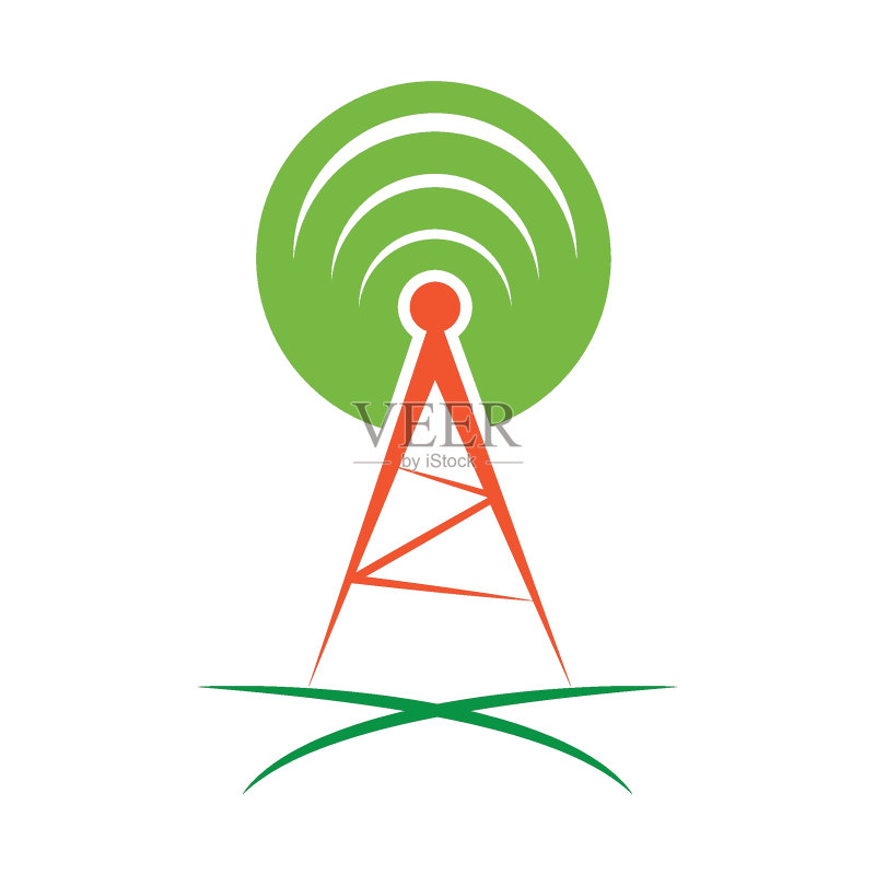 信号塔图标矢量图设计概念图标素材
