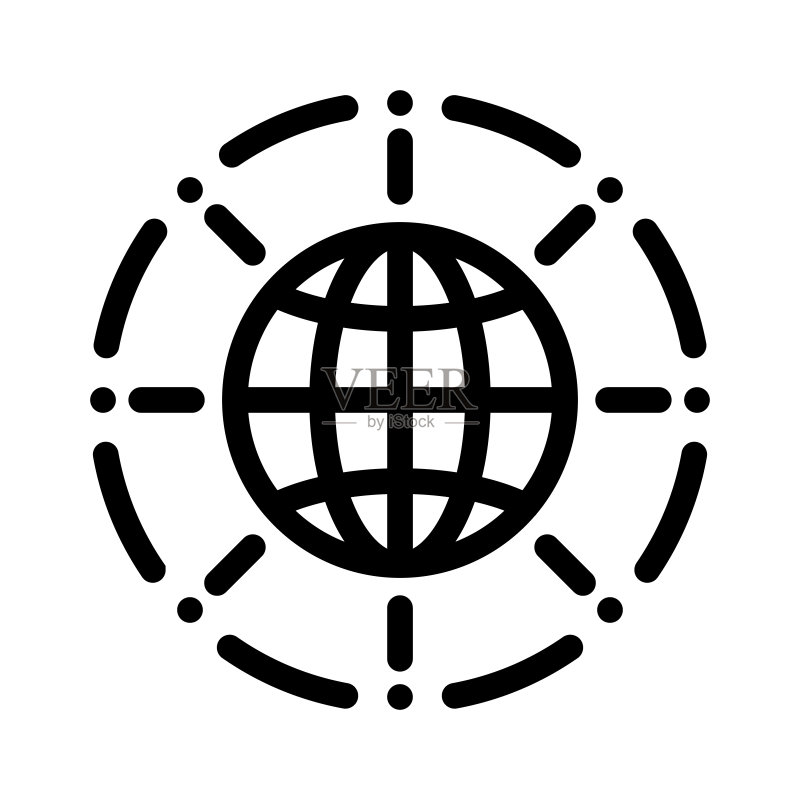 全球网络图标:全球技术或社交网络矢量图图标素材