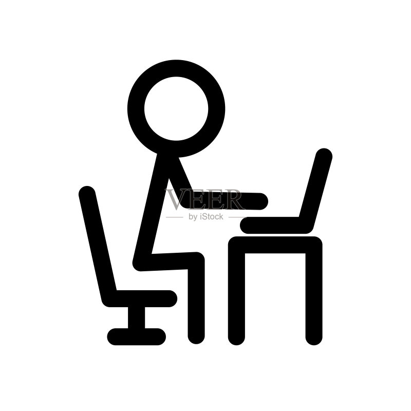 电脑工作图标矢量图图标素材