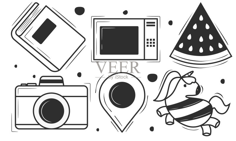 手绘涂鸦抽象图标图标素材