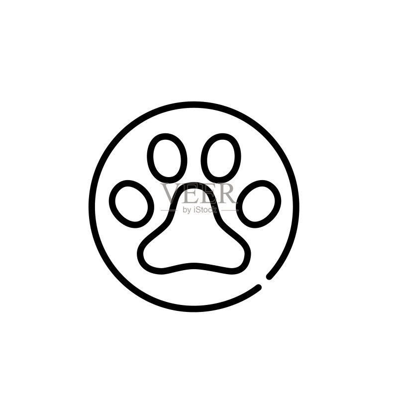 宠物店或动物保健爪子标志图标素材