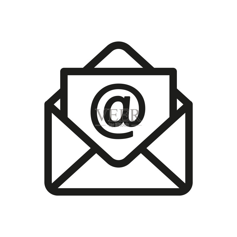 打开的信封消息或电子邮件图标轮廓图标素材