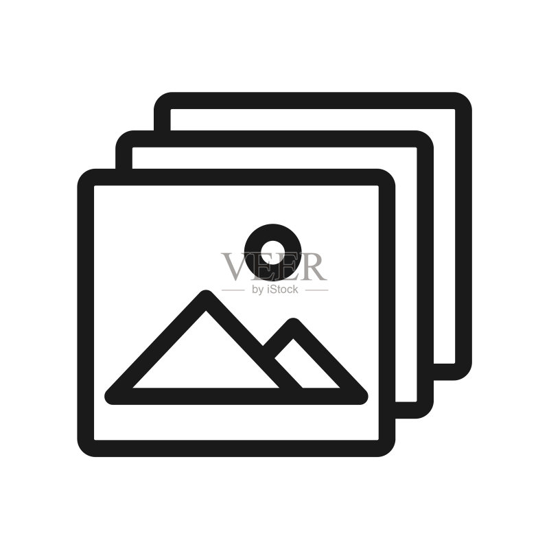 网页线性图标:图库或图片图标素材