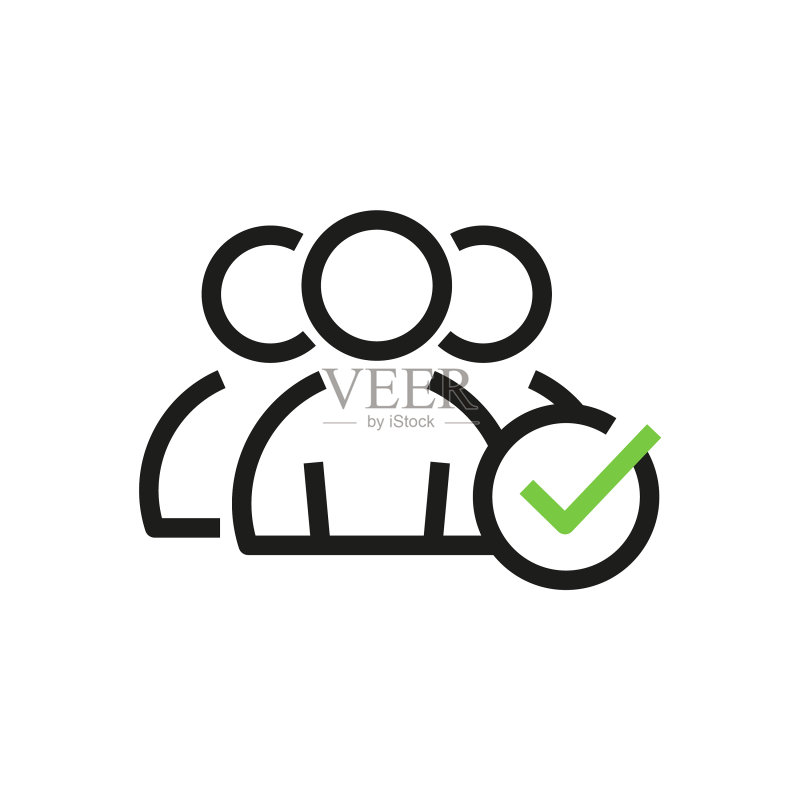用户群和管理团队检查图标素材
