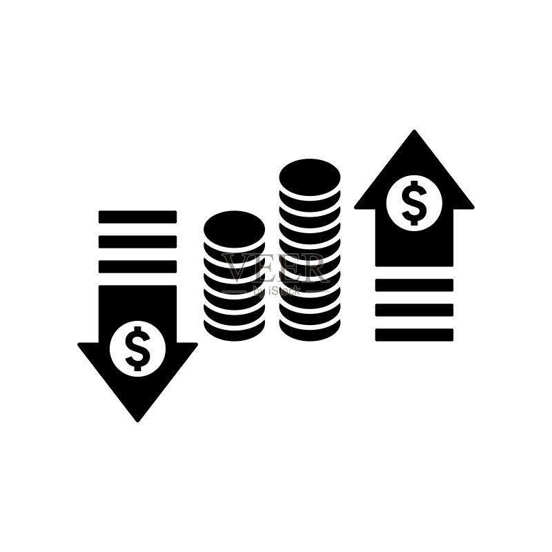 美元、金钱、金融图标黑色矢量图形图标素材