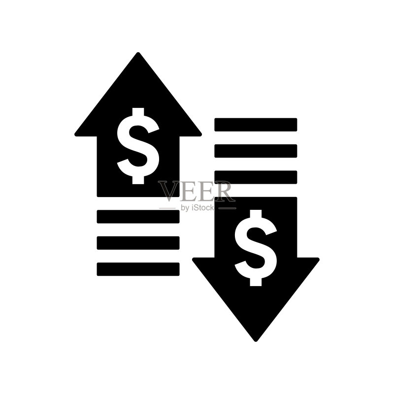 货币、美元、商业图标黑色矢量图图标素材