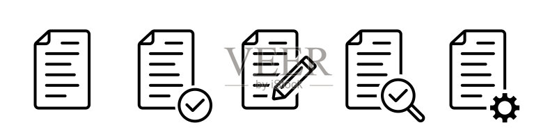 文档图标线条样式图标素材