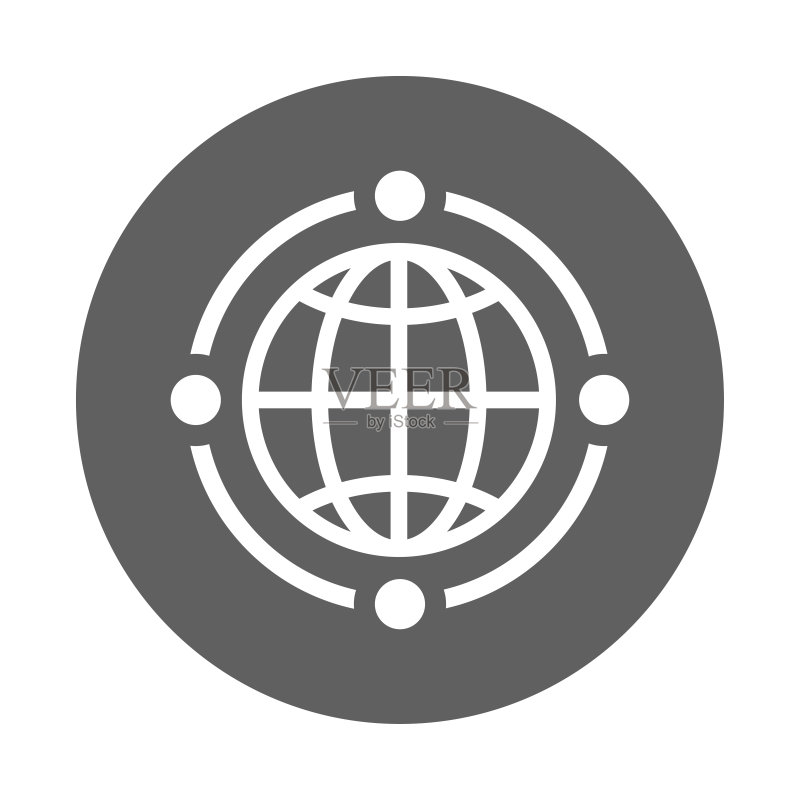 全球通信支持图标:灰色矢量图图标素材