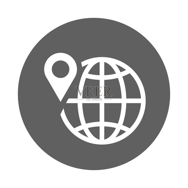 全球,定位,GPS,图钉图标:灰色矢量图形图标素材