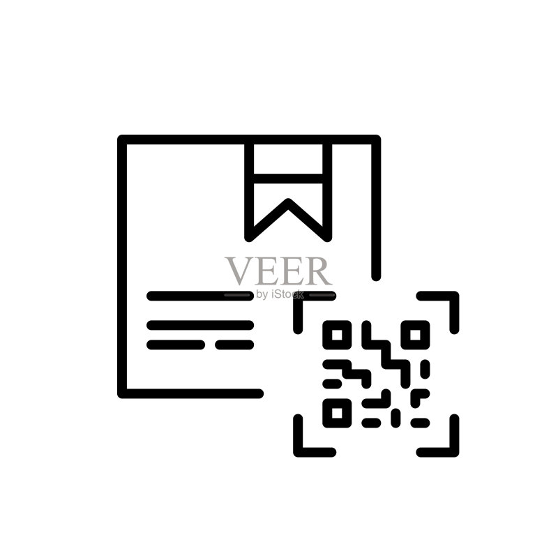 包裹上的二维码像素完美可编辑图标素材