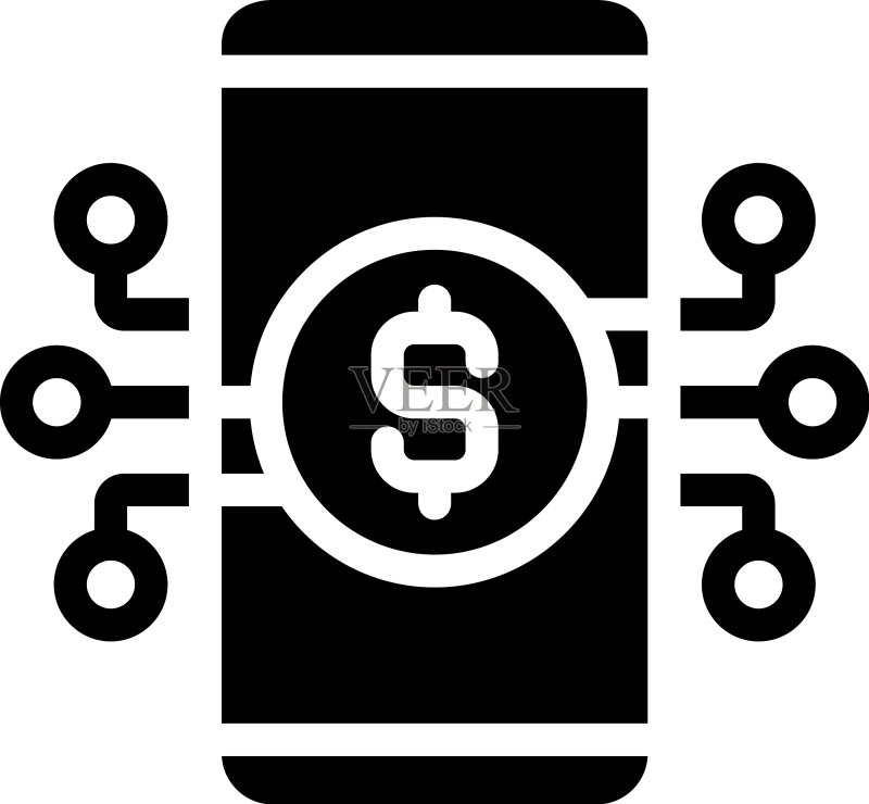 数字银行黑色标志图标图标素材