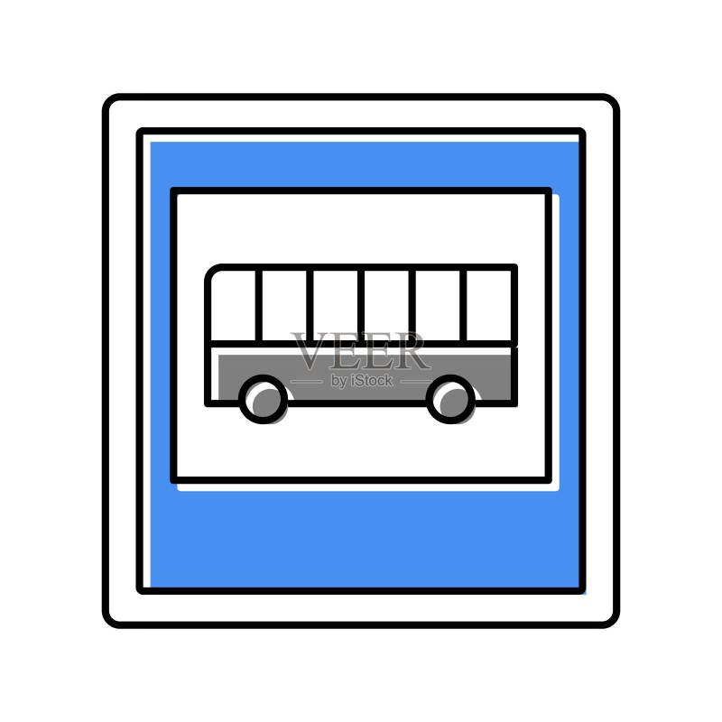 公交车路线标志彩色图标图标素材