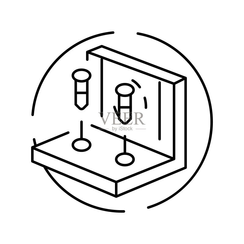 插入螺栓组装家具线性图标矢量图图标素材