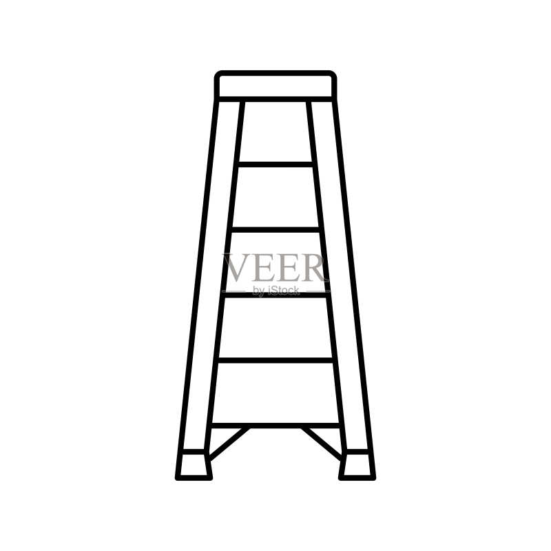梯子工具维修线条图标矢量图图标素材