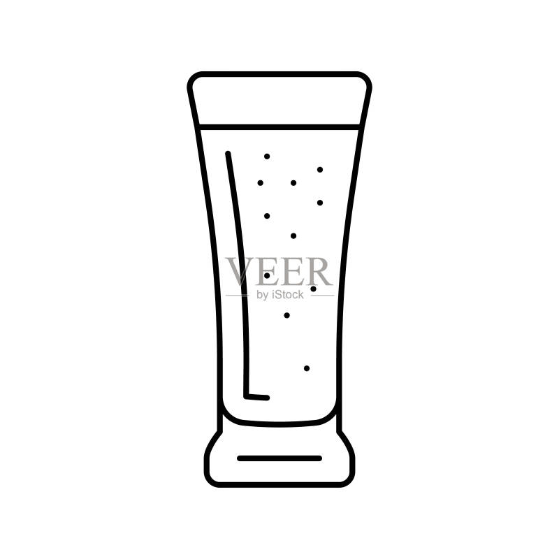 金发啤酒杯线条图标矢量图图标素材