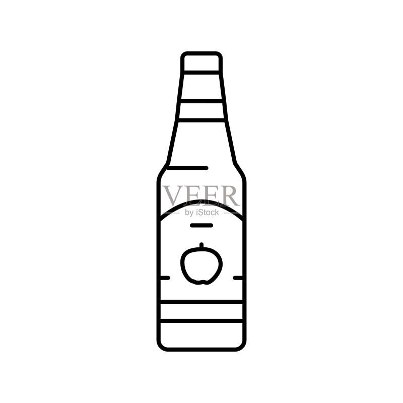苹果酒苹果水果线条图标矢量图图标素材