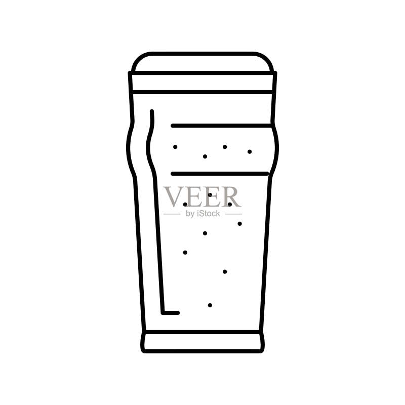 品脱啤酒饮品线条图标矢量图图标素材