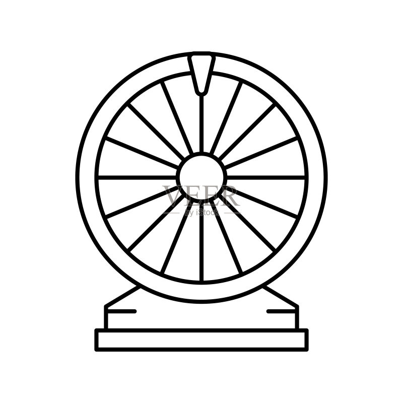 幸运转盘游戏线性图标矢量图图标素材
