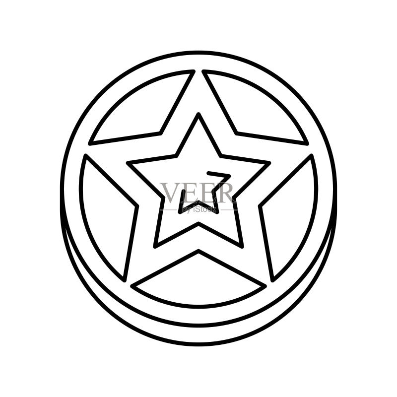 星星视频游戏奖励线性图标矢量图图标素材