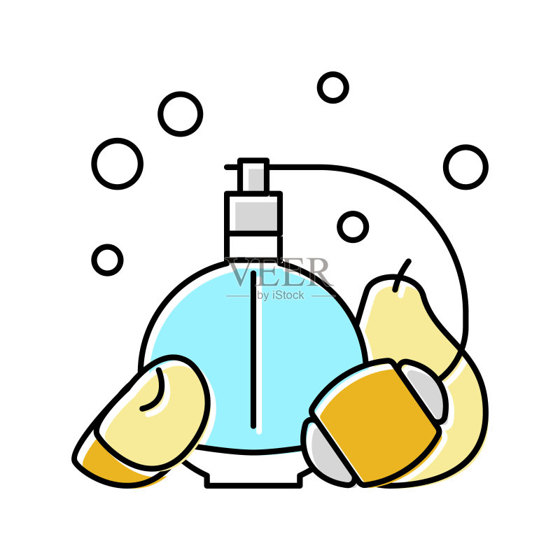 水果香调香水彩色图标矢量插画图标素材