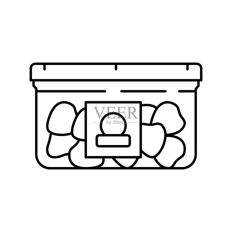 包装草莓线条图标矢量插画图标素材