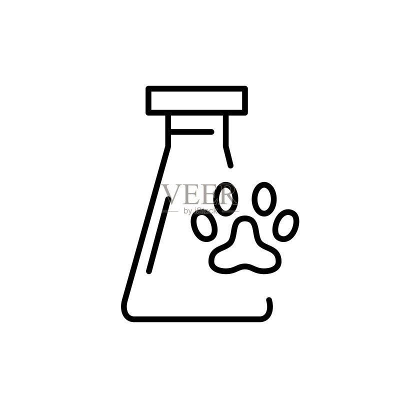 宠物药品像素完美可编辑笔画线条图标素材